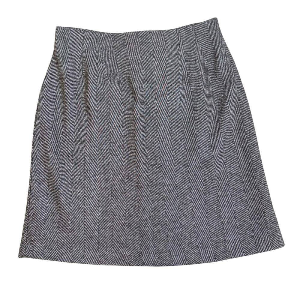 Vintage J.G Hook Size 14 Made in the uSA Wool Blend Herringbone Pencil Skirt